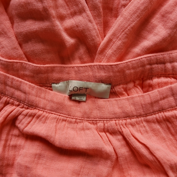 LOFT Square Neck Flounce Swing Dress Pink Size S - Picture 8 of 9